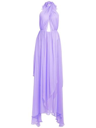 Retrof&ecirc;te Ina halterneck silk dress - women - Silk - M - Purple
