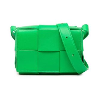 Bottega Veneta Pre-owned Cross Body Bags, female, Green, Size: ONE SIZE Pre-owned Woven Leather Crossbody Bag