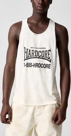 Willy Chavarria Mens Hardcore racerback distressed tank top