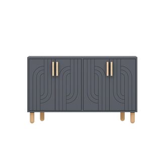 Hanah Home Credenza In Legno rodney - 120 X 30 X 74 Cm - Grigio Antracite