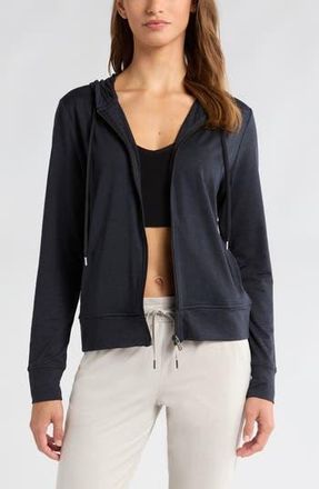 Zella Restore Soft Zip-Up Hoodie in Black at Nordstrom Rack, Size Small