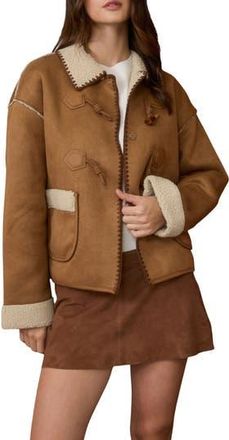 Blu Pepper Faux Shearling & Faux Suede Jacket in Camel at Nordstrom Rack, Size Medium