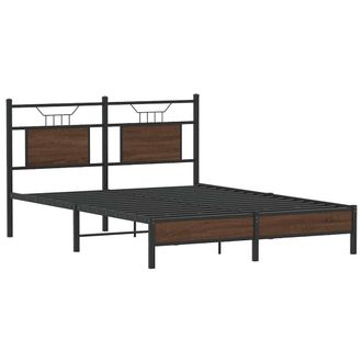 Berkfield Home Decorative Bed Frame without Mattress Brown Oak 140x190 cm Engine