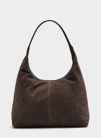 Simons Womens Minimalist suede tote bag Exclusive collection from Italy
