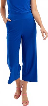 Frank Lyman Design Knit Wide Leg Crop Pants In Royal