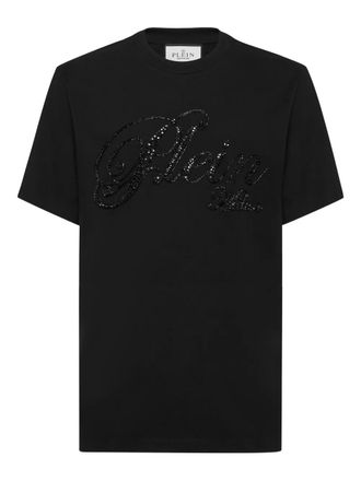 Philipp Plein rhinestone-embellished T-shirt - men - Fabric - XXXXL - Black