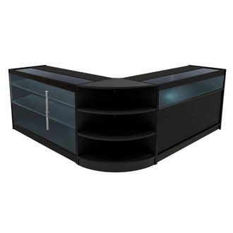 MonsterShop Demeter LED Shop Counter Set K1500, B1500 & LM60 - Black