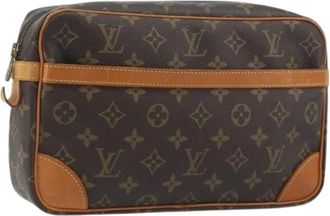 Louis Vuitton Pre-owned Monogram Clutch Bag - Dames - Vintage Clutch - Bruin - ONE Size - Leer - Vintage