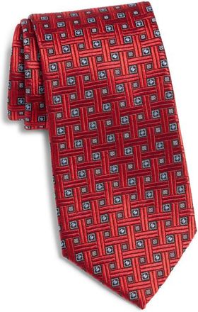 Nordstrom Geometric Jacquard Silk Tie in Red at Nordstrom