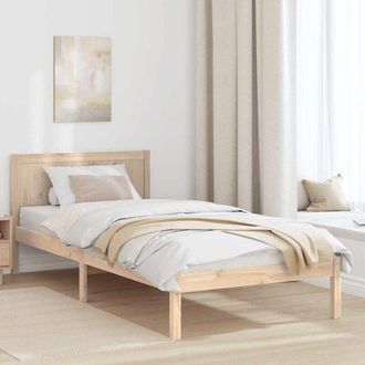 vidaXL Bed Frame Brown 90 x 200 cm Solid Pine wood Vidaxl