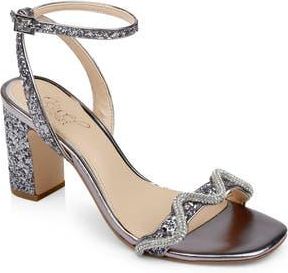 Badgley Mischka Gem Glitter Ankle Strap Sandal in Smoke at Nordstrom Rack, Size 5.5