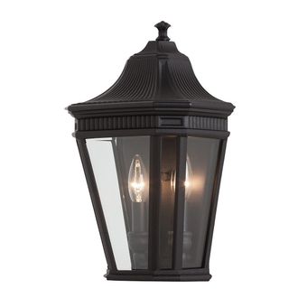 Netlighting Cotswold Lane 2 Light Outdoor Wall Half Lantern Light Black IP44 E14
