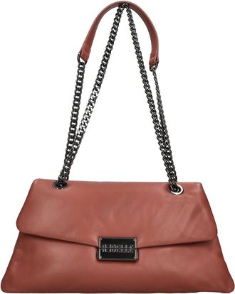 Rebelle Alexis Fluffy Leren Tas - Dames - Schoudertassen - Bruin - ONE Size - Leer - Tassen
