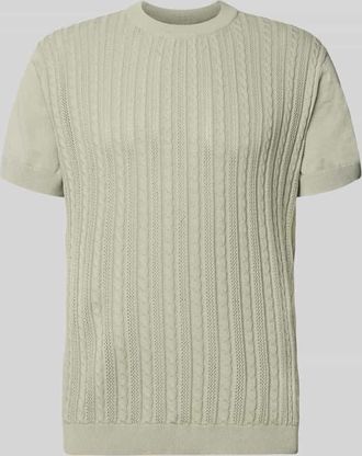 Lindbergh Lindbergh T-Shirt mit Zopfmuster in Gruen, Gr&ouml;&szlig;e XXXL