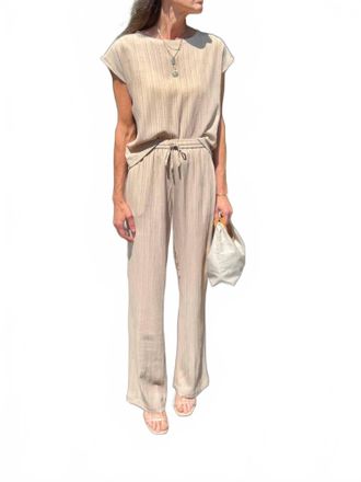 Esqualo Crinkle Trousers In Sand