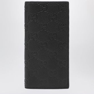 Gucci Long vertical wallet in black GG leather