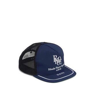 Rhude Caps, male, Blue, Size: ONE SIZE Curved Peak Mesh Cap
