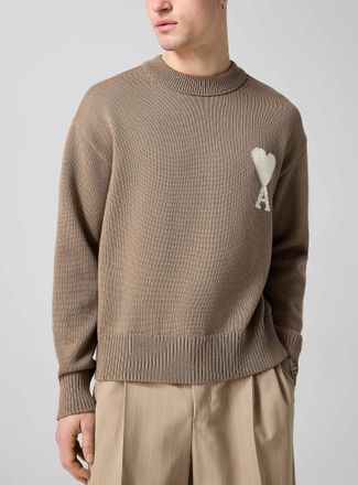 Ami Mens Ami de Coeur jacquard sweater