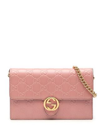 Gucci 2016-2025 Guccissima Icon Wallet On Chain crossbody bag - women - Calf Leather - One Size - Pink