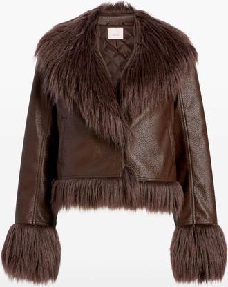 Cinq à Sept Giacca Panama in pelliccia sintetica - Marrone