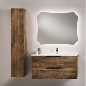 MODO Modo - Mobile bagno sospeso con doppio cassetto bali 100 cm Tabacco