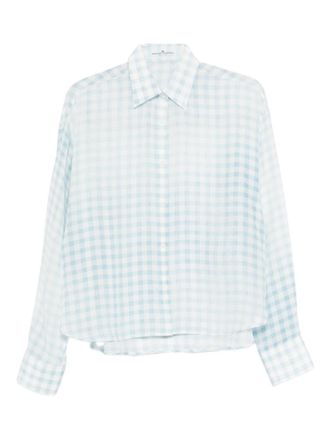 Ermanno Scervino Blue Check Printed Shirt