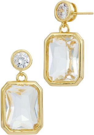 Savvy Cie Jewels 18K Plated Cz Bold Earrings