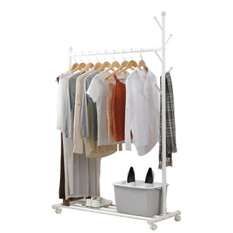 OEM Organizador Para El Hogar: Perchero Multifuncional De Acero Con Estantes Inferiores Y Perchero Integrado Con Ruedas, Ideal Para El Dormitorio O El Ves