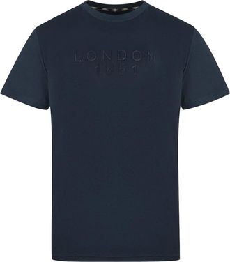 Aquascutum Heren Londen 1851 Split Logo T-Shirt (Marineblauw)