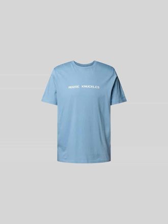 Moose Knuckles T-Shirt mit Label-Print in Hellblau, Gr&ouml;&szlig;e S