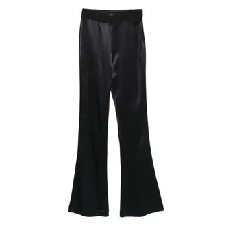 Versace Jeans Couture Wide Trousers, female, Black, Size: 2XL Logo Waistband Trousers