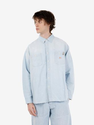 President's Painter shirt Chambray cotton linen stone denim