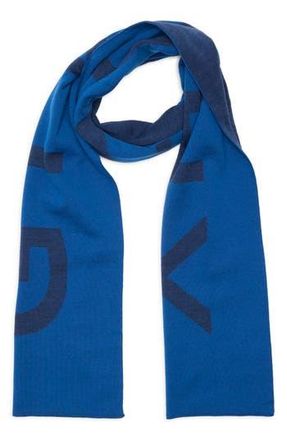 Givenchy Intarsia Logo Wool Scarf in Ocean Blue at Nordstrom Rack