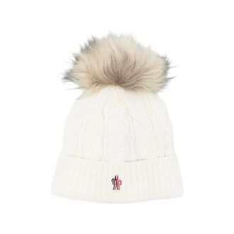Moncler Cable-knit Pompom Beanie Hat
