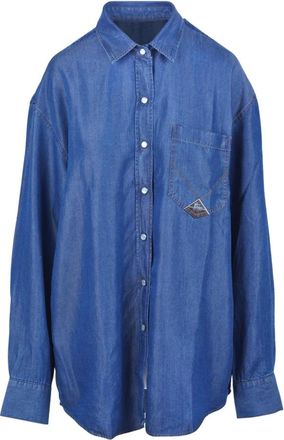 Roy Rogers Denim Shirts, female, Blue, Size: L Camicia Over Danielle