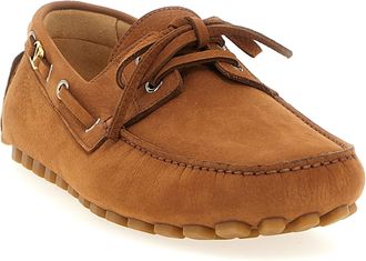 Valentino Garavani Mens Brown Calfskin Slip-On Loafers