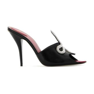 Valentino Garavani Heeled Mules, female, Black, Size: 11 US Coeur Vip&egrave;re Slide Sandal