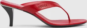 Gucci Womens Vittoria Thong, Red, Leather