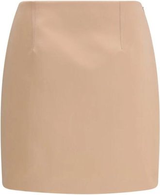 Chlo&eacute; Satijnen Rok - Dames - Korte rokken - Beige - XS - Satijn - Rokken
