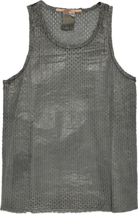 Carol Christian Poell Geperforeerde leren tanktop - Grijs