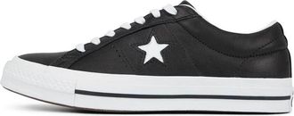 Converse Leather One Star Low Top Black White 163385C