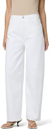 Hudson Super High Waist Barrel Leg Jeans in White at Nordstrom Rack, Size 25
