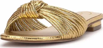 Jessica Simpson Womens Dydra Knotted Flat Sandal In Gold
