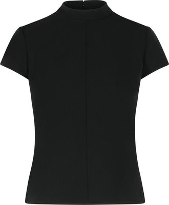 Courr&egrave;ges Heritage schwarzes T-Shirt aus Polyestermischung