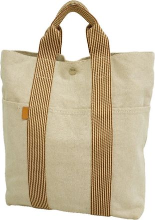 Herm&egrave;s Brown Canvas Tote Bag (Pre-Owned)