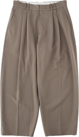 STUDIO NICHOLSON Beige Tapered Elastic Waist Wool-Blend Pants