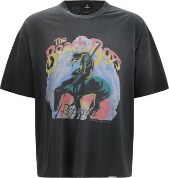 Represent Mens T-Shirt Beach Boys Endless Summer Stained Black Cotton T-Shirts And Polos