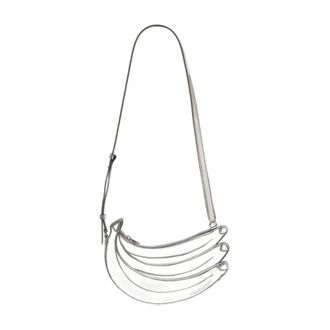 Casablanca Tassen, Dames, Grijs, ONE Size, Leer, Banaan Schoudertas