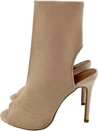 Topshop Womens Open Toe Open Heel Sock Booties In Beige