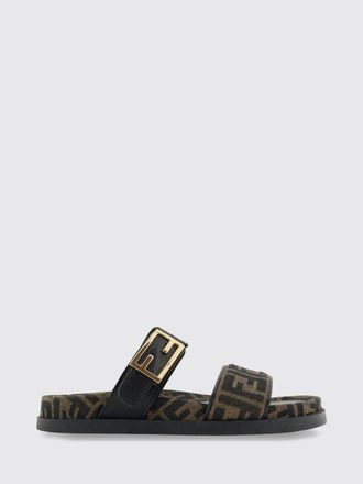 Fendi Sandali Feel in tessuto jacquard FF con tacco basso e cinturino